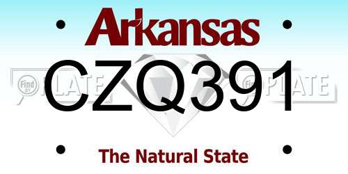 CZQ391 Arkansas License Plate