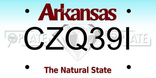 CZQ39I Arkansas License Plate