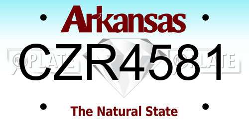 CZR4581 Arkansas License Plate