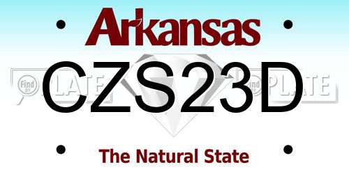 CZS23D Arkansas License Plate