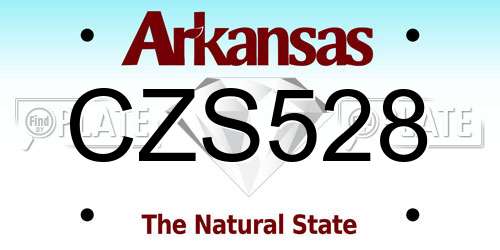 CZS528 Arkansas License Plate