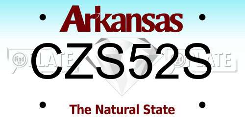 CZS52S Arkansas License Plate