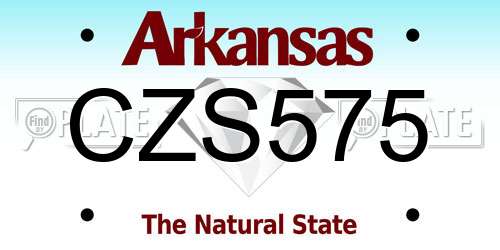 CZS575 Arkansas License Plate