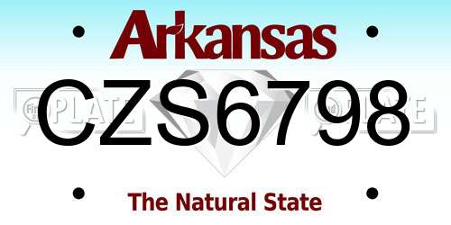 CZS6798 Arkansas License Plate