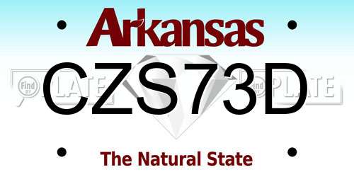 CZS73D Arkansas License Plate