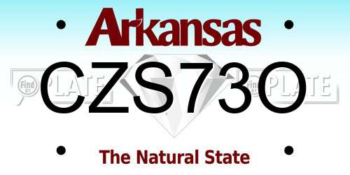 CZS73O Arkansas License Plate