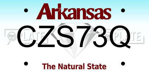 CZS73Q Arkansas License Plate