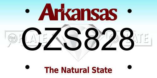 CZS828 Arkansas License Plate
