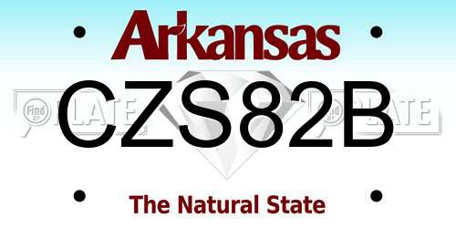 CZS82B Arkansas License Plate