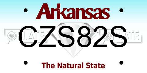 CZS82S Arkansas License Plate