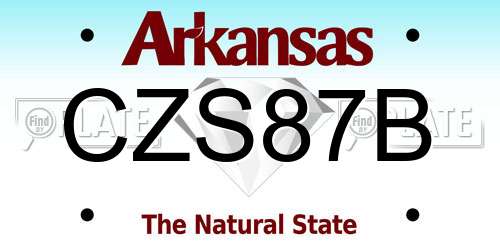 CZS87B Arkansas License Plate