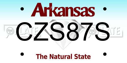 CZS87S Arkansas License Plate