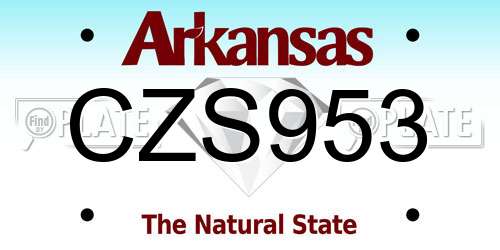 CZS953 Arkansas License Plate