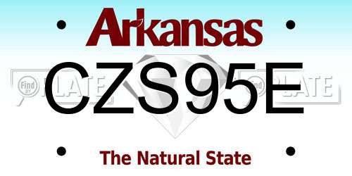 CZS95E Arkansas License Plate