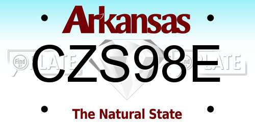 CZS98E Arkansas License Plate
