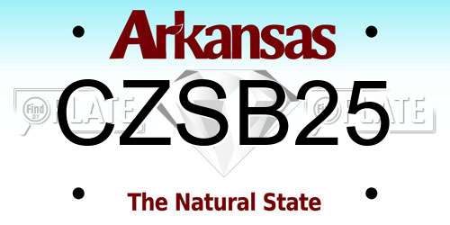 CZSB25 Arkansas License Plate