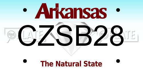 CZSB28 Arkansas License Plate