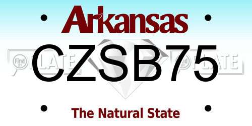 CZSB75 Arkansas License Plate