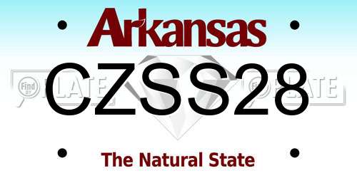 CZSS28 Arkansas License Plate