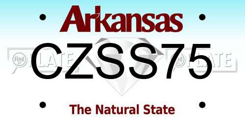 CZSS75 Arkansas License Plate