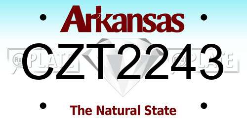 CZT2243 Arkansas License Plate