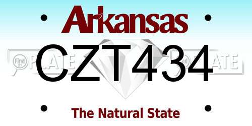CZT434 Arkansas License Plate