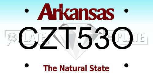 CZT53O Arkansas License Plate