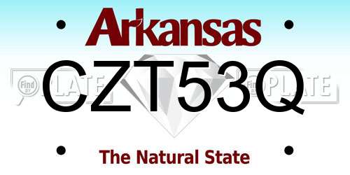 CZT53Q Arkansas License Plate