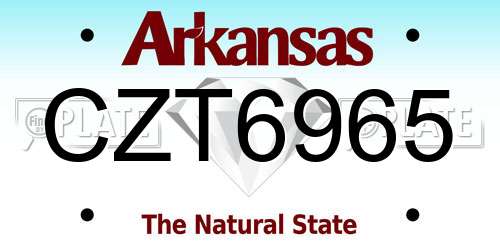 CZT6965 Arkansas License Plate