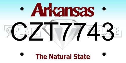 CZT7743 Arkansas License Plate