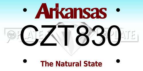 CZT830 Arkansas License Plate