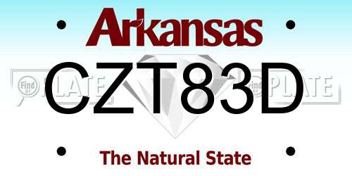 CZT83D Arkansas License Plate