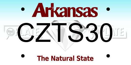 CZTS30 Arkansas License Plate