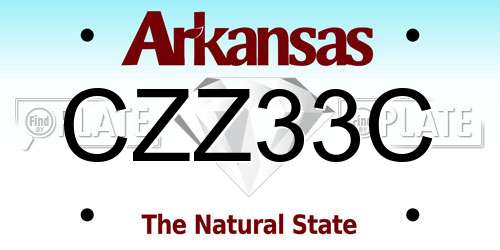 CZZ33C Arkansas License Plate