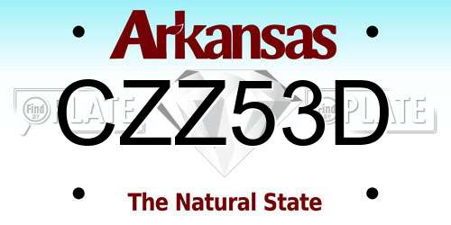 CZZ53D Arkansas License Plate
