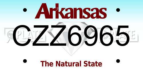 CZZ6965 Arkansas License Plate