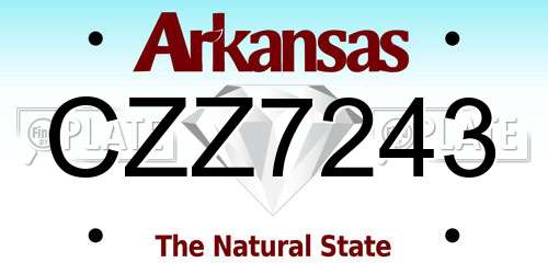 CZZ7243 Arkansas License Plate
