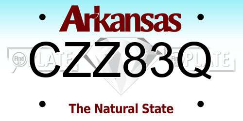 CZZ83Q Arkansas License Plate