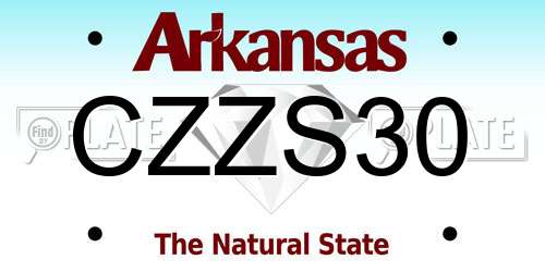 CZZS30 Arkansas License Plate