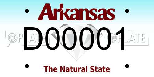 D00001 Arkansas License Plate