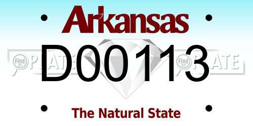 D00113 Arkansas License Plate