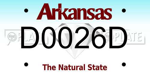 D0026D Arkansas License Plate