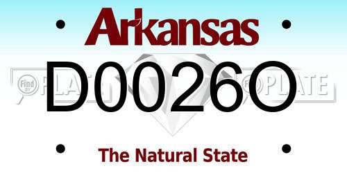 D0026O Arkansas License Plate