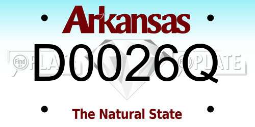 D0026Q Arkansas License Plate