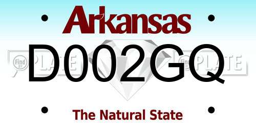 D002GQ Arkansas License Plate