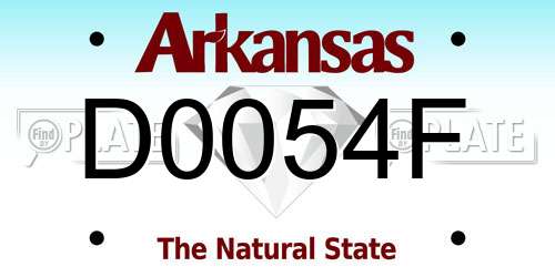 D0054F Arkansas License Plate