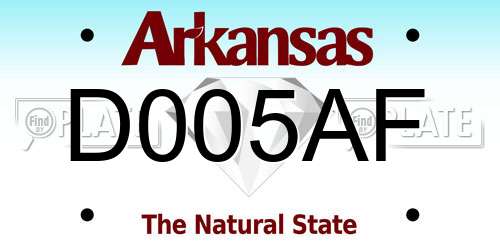D005AF Arkansas License Plate