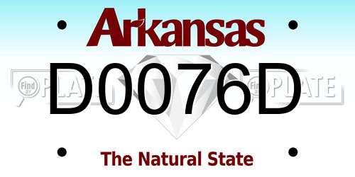 D0076D Arkansas License Plate