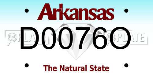 D0076O Arkansas License Plate
