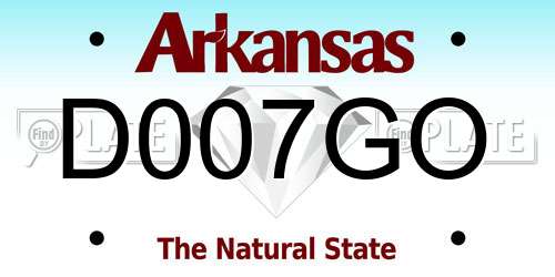 D007GO Arkansas License Plate
